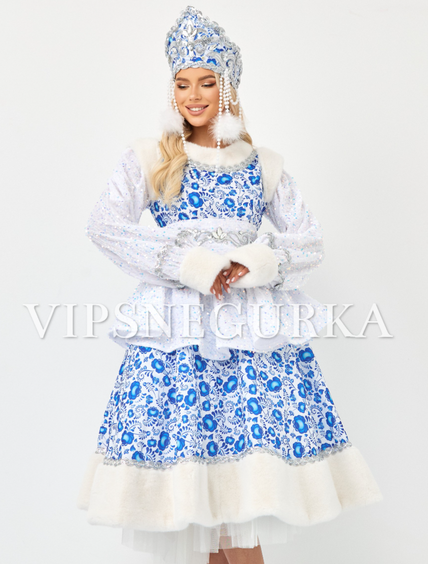Костюм русский народный "Гжель изысканная"